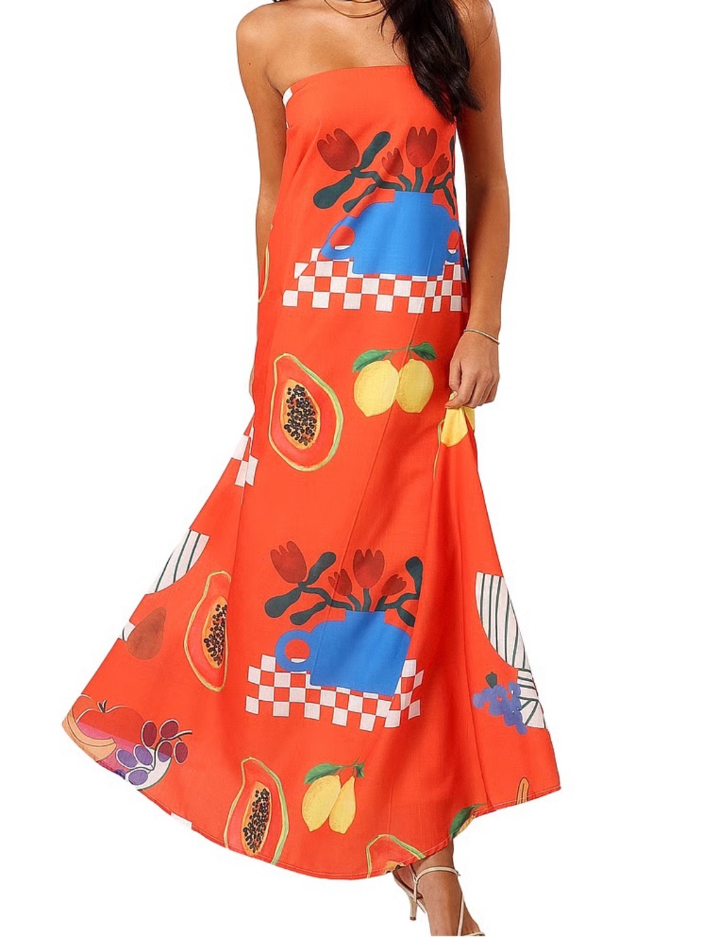 Petal and Pup Strapless Printed Maxi Dress